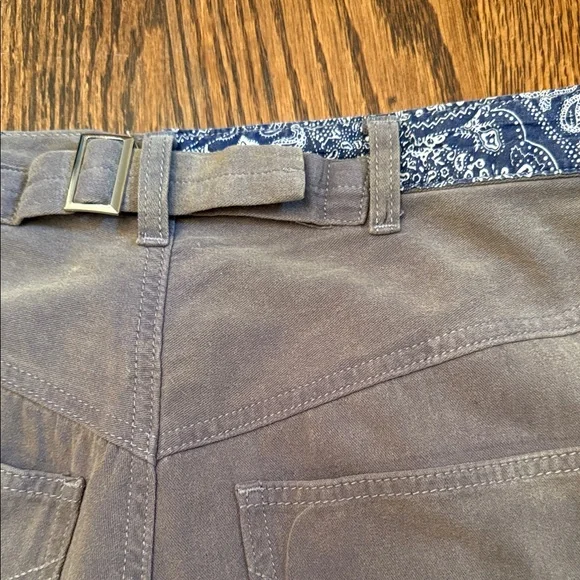 POL Patchwork Distressed Cotton Cropped Pants Boho Lagenlook Size M - Picture 9 of 16